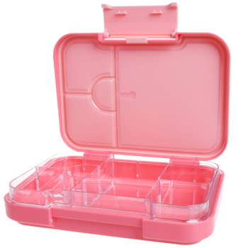Lunchbox Box mit variablen Fächern (rosa) Brotdose Kinder mit Fächern Snackbox ideal für Schule Kindergarten oder Freizeit Brotbox